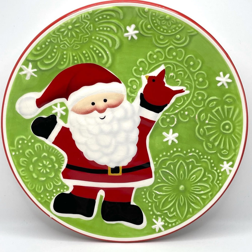 North Pole Trading Co Santa Cookie Plate